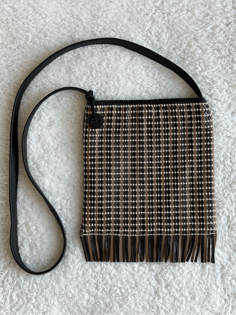 The Sak Woven Fringe Crossbody Messenger Bag